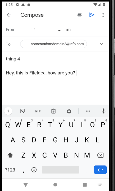 open email app from flutter image where we have the text in the body